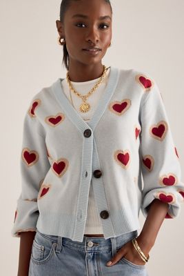 Fabienne Chapot Kitty Long-Sleeve Tinsel Cardigan | Anthropologie UK