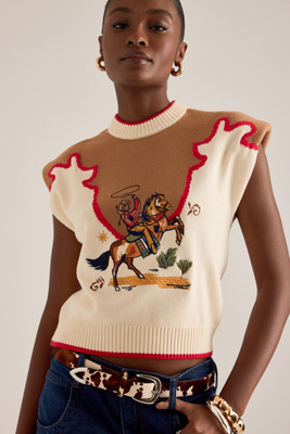 Never Fully Dressed Cowgirl Knitted Tank Top In Multi