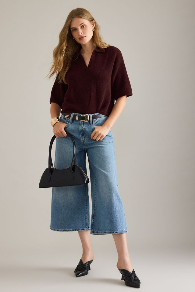 Nobody's Child Open Collar Knitted Polo Top #2