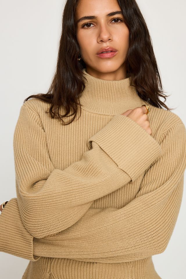 ALIGNE Maglione Peplum a Collo Alto in Misto Lana Chase #2
