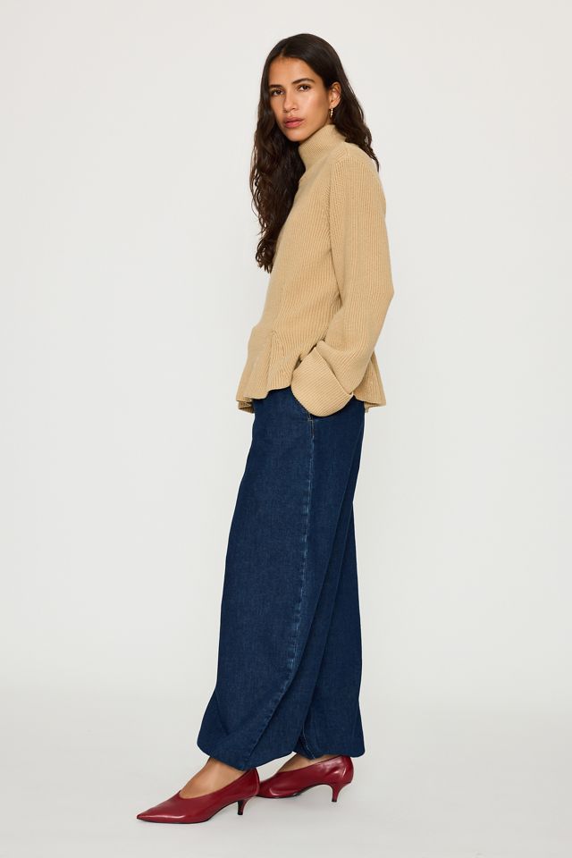ALIGNE Maglione Peplum a Collo Alto in Misto Lana Chase #3