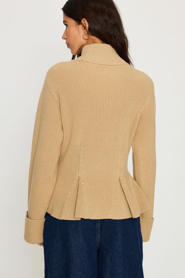 ALIGNE Maglione Peplum a Collo Alto in Misto Lana Chase #4