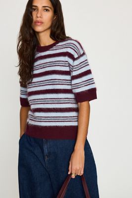 ALIGNE Haut tricoté Helen en laine brossée