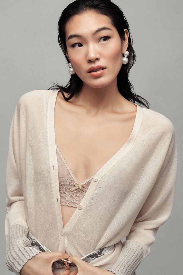 By Anthropologie Sheer Shine Cardigan Sweater
