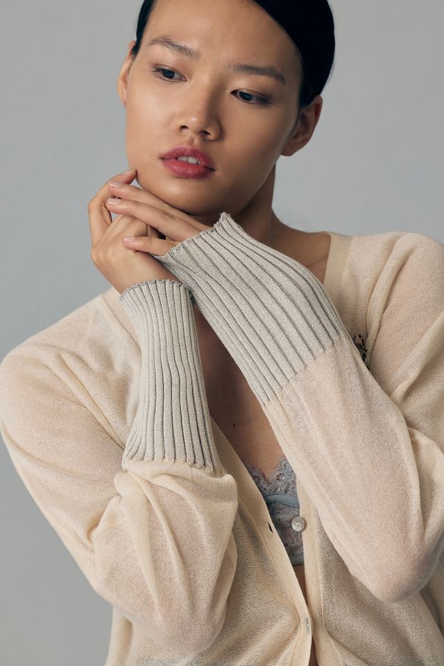 By Anthropologie Sheer Shine Cardigan Sweater #2