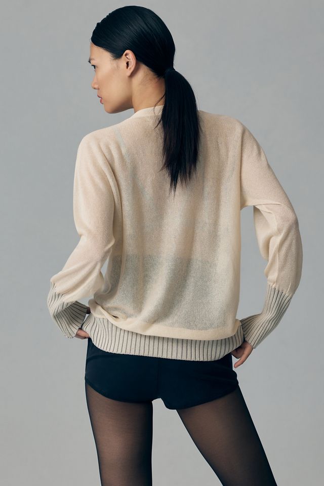 By Anthropologie Sheer Shine Cardigan Sweater #3