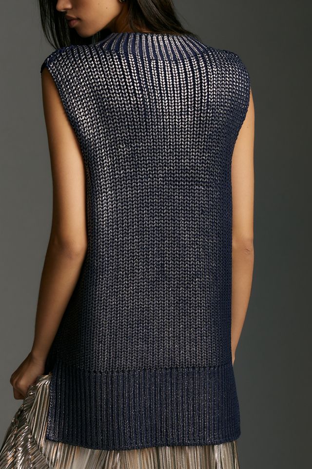 Pilcro Oversized Foil Sweater Vest #1