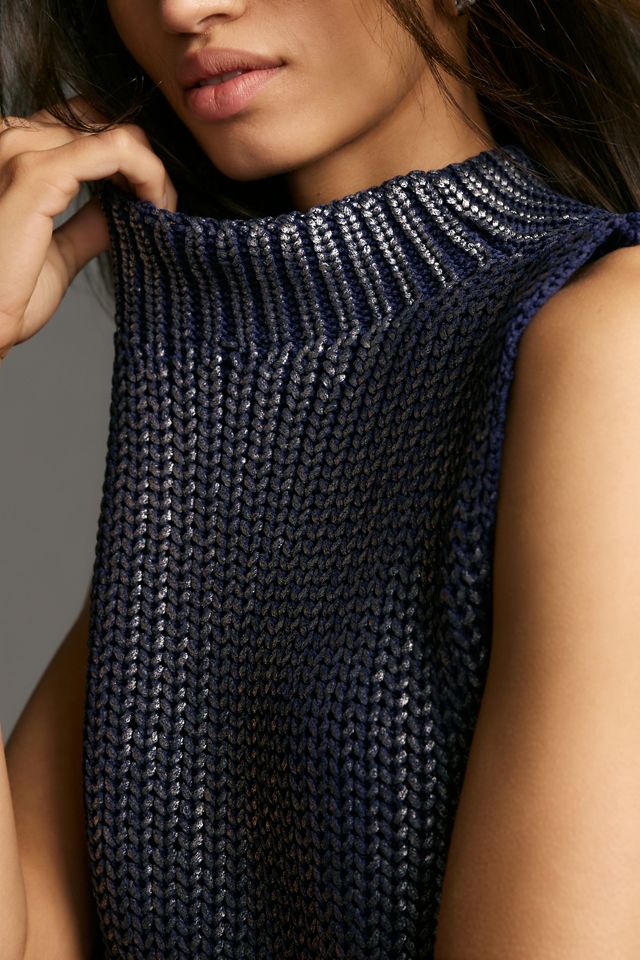 Pilcro Oversized Foil Sweater Vest | Anthropologie
