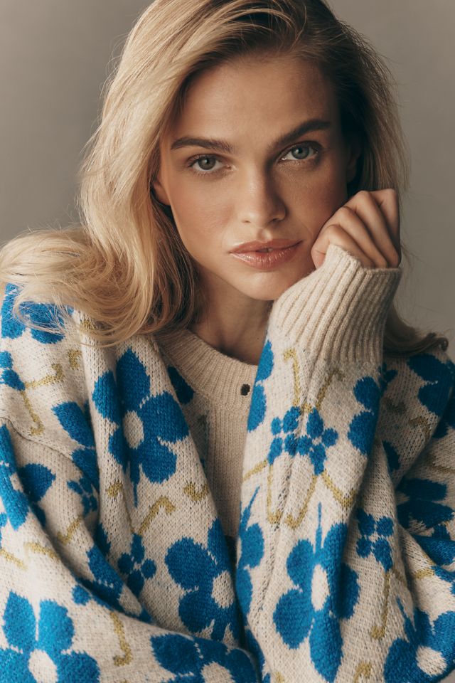 Maeve Graphic Intarsia Cardigan Sweater #2