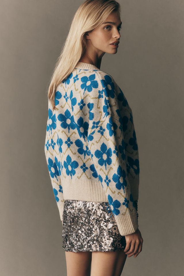 Maeve Graphic Intarsia Cardigan Sweater #3