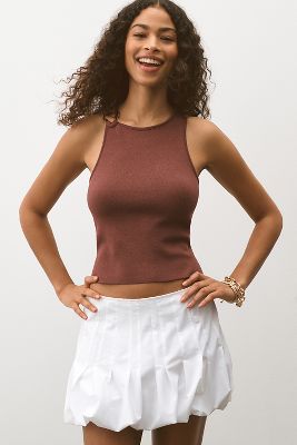 Shop By Anthropologie Cut-in Sweater Tank Top In Brown