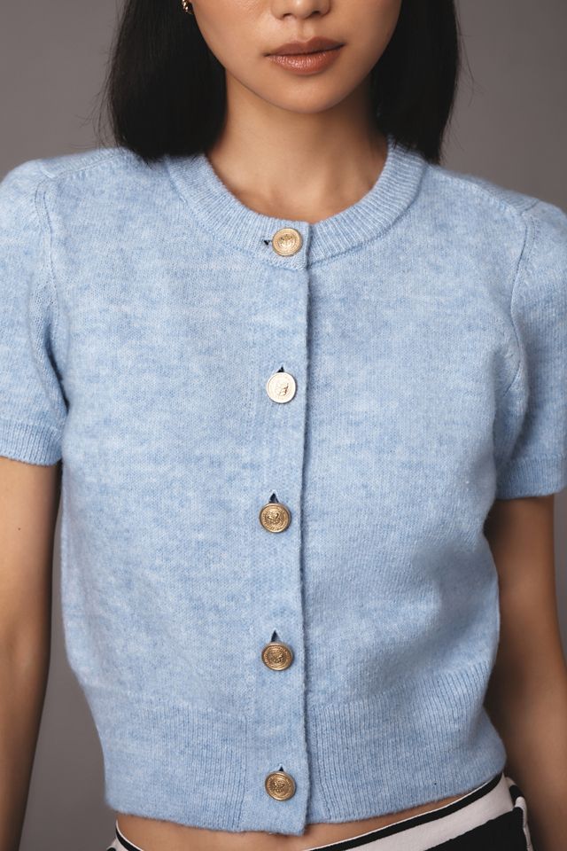 Maeve Short-Sleeve Cardigan Sweater #2