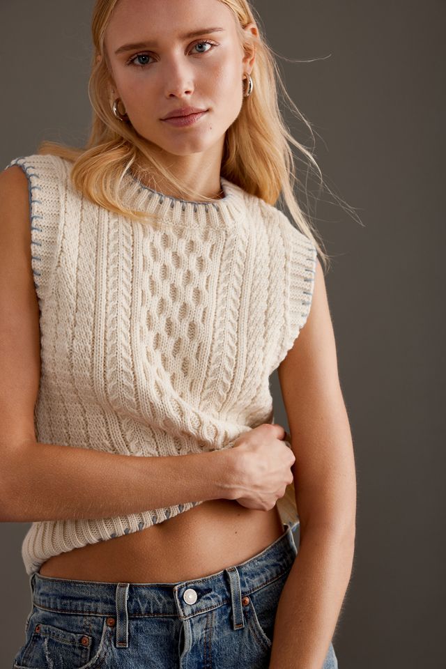 Blake LDN Mercer Wool Cable Knit Sweater Vest #2