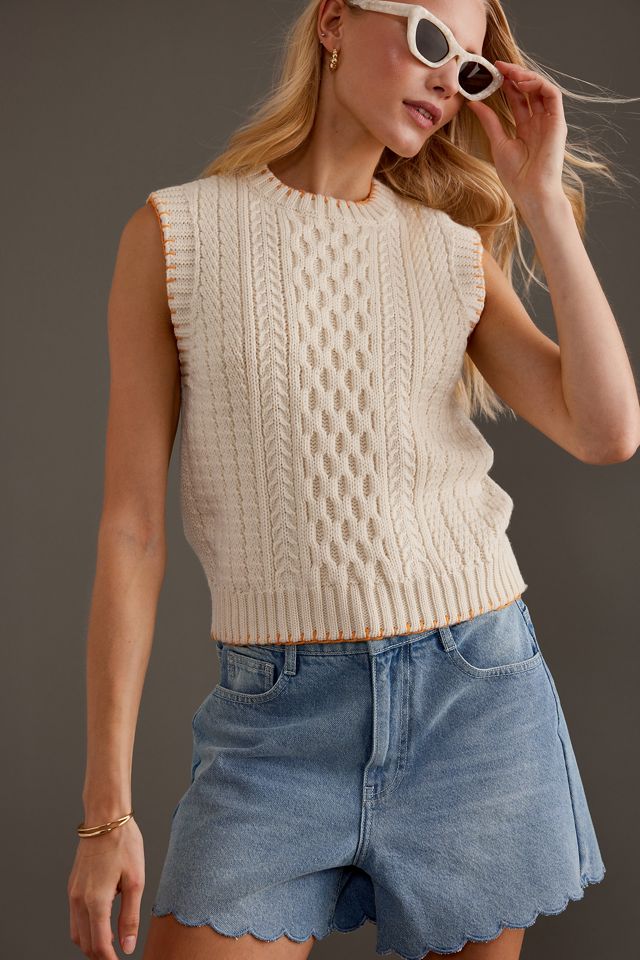 Blake LDN Mercer Wool Cable Knit Sweater Vest #2