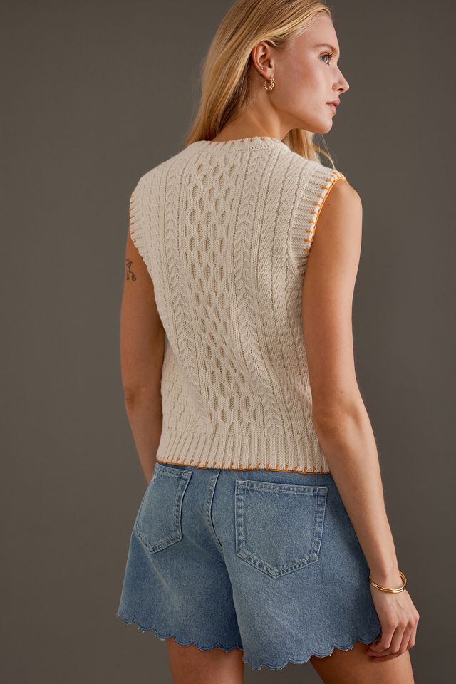 Blake LDN Mercer Wool Cable Knit Sweater Vest #5