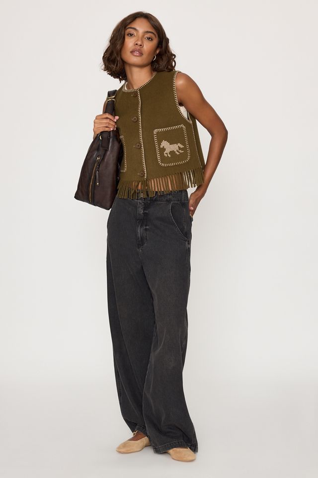 The Tiny Big Sister Horse Embroidered Vest #1