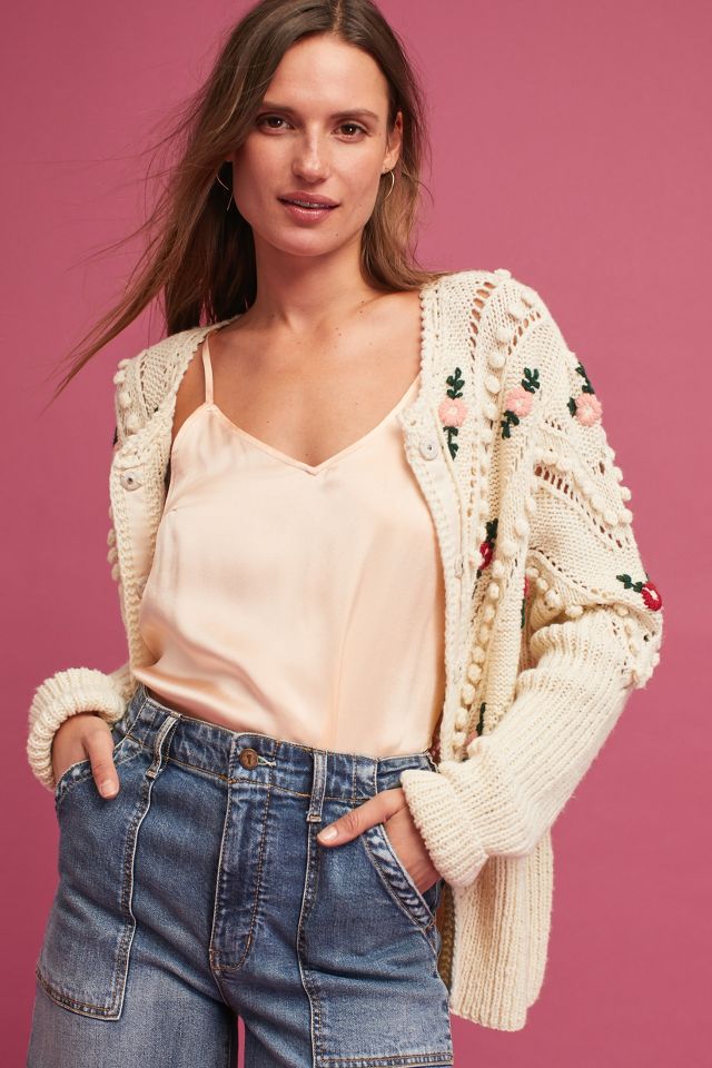 Embroidered hot sale cardigan anthropologie