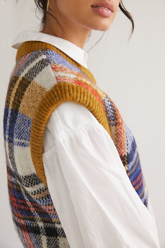 Maeve Plaid Sweater Vest #1