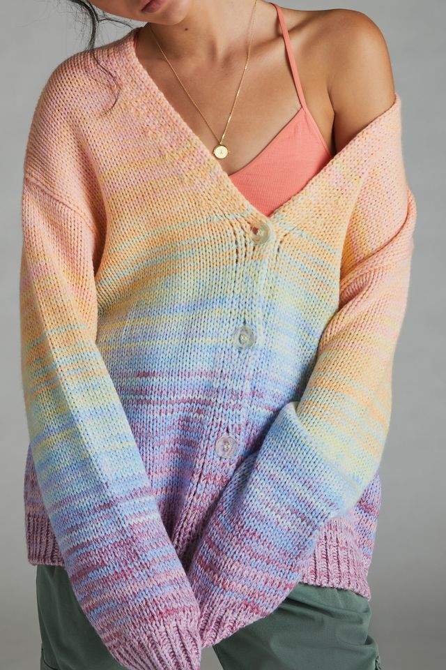 By Anthropologie Ombre Spun Bobble Cardigan Sweater