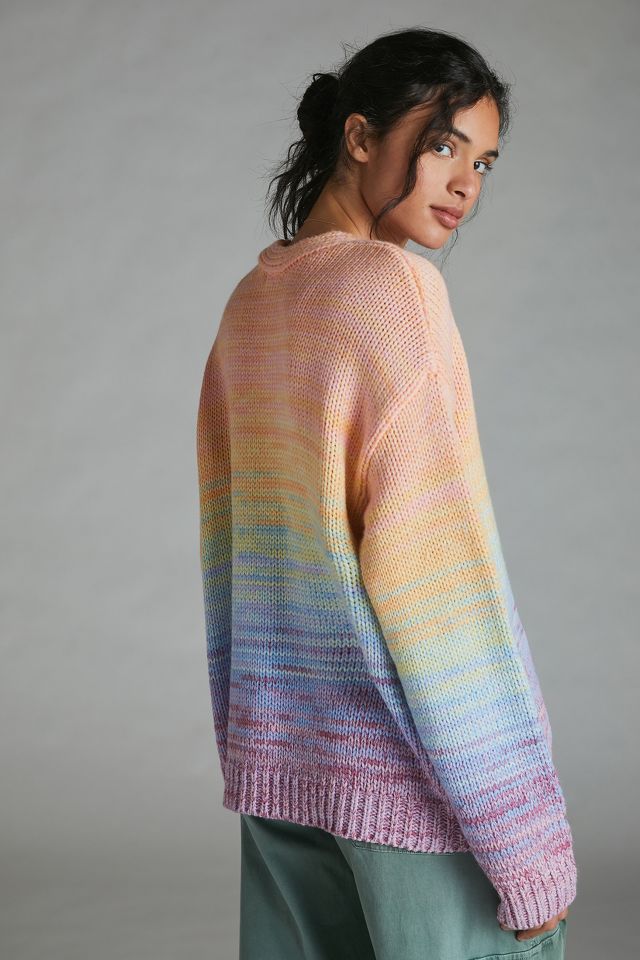 Tall Rainbow Ombre V Neck Sweater