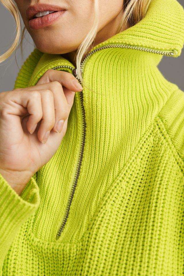 525 Neon Long-Sleeve Quarter-Zip Sweater #1