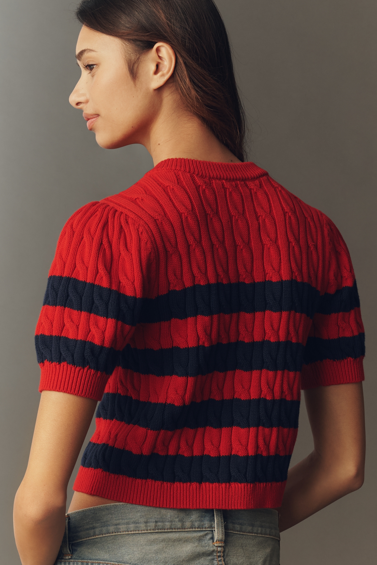 525 Tallulah Cotton Puff-Sleeve Cardigan