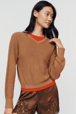 525 Delancey Cotton Cashmere Blend Sweater by Anthropologie