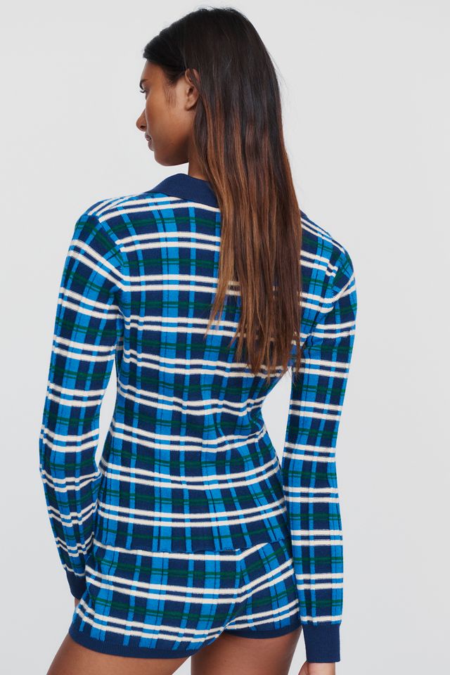 525 Sienna Plaid Ribbed Polo Top #2