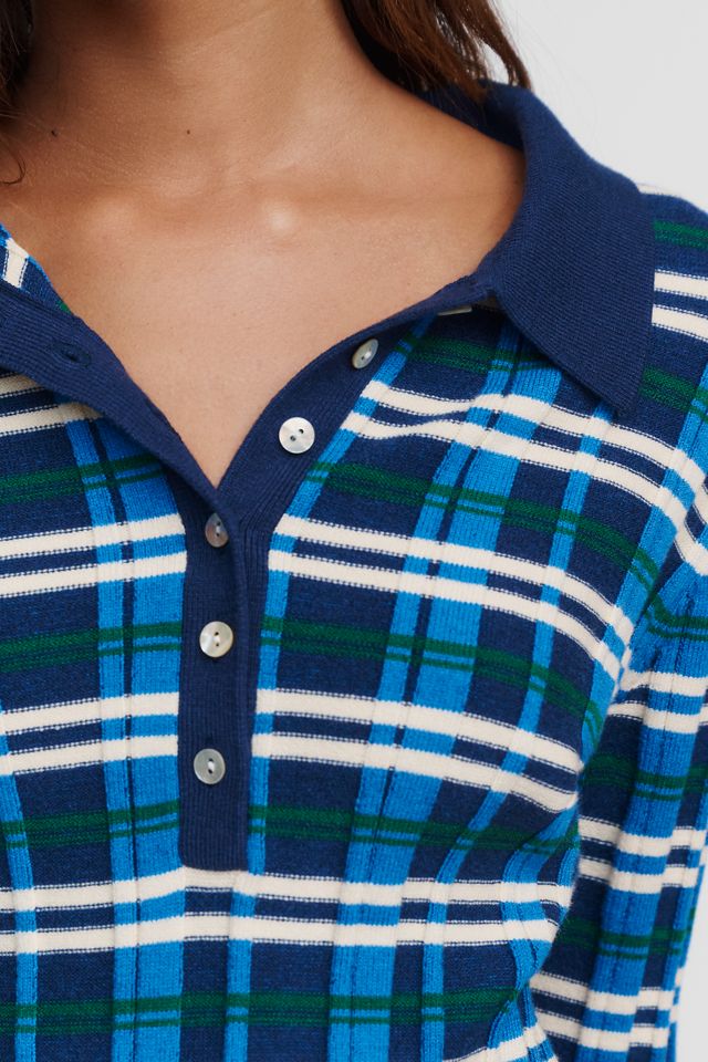 525 Sienna Plaid Ribbed Polo Top #3