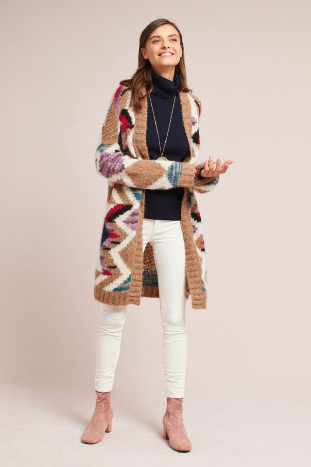 Hand-Knit Mosaic Cardigan #2