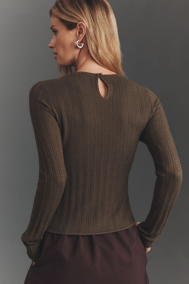 PAIGE Alis Crew-Neck Pointelle Sweater #1