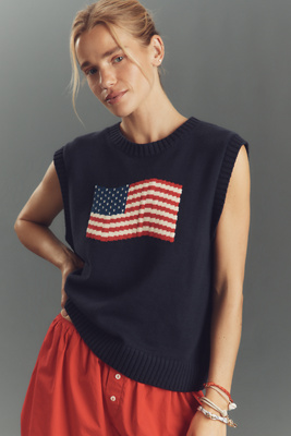 Crew-Neck Flag Icon Sweater Vest
