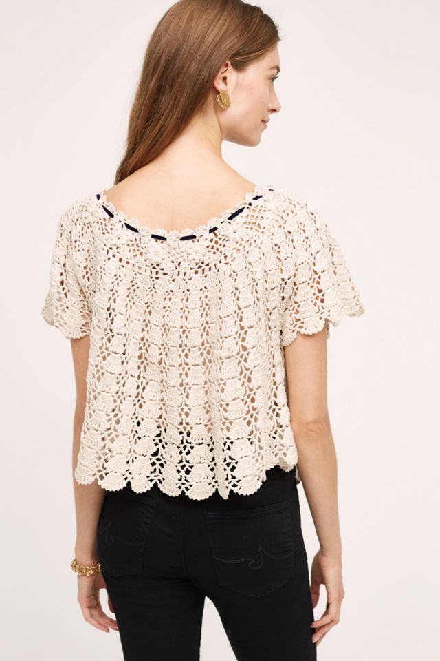 Anaelle Crochet Off-The-Shoulder Pullover #1