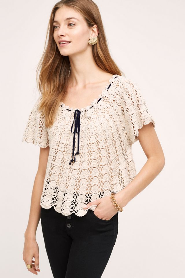 Anaelle Crochet Off-The-Shoulder Pullover #2