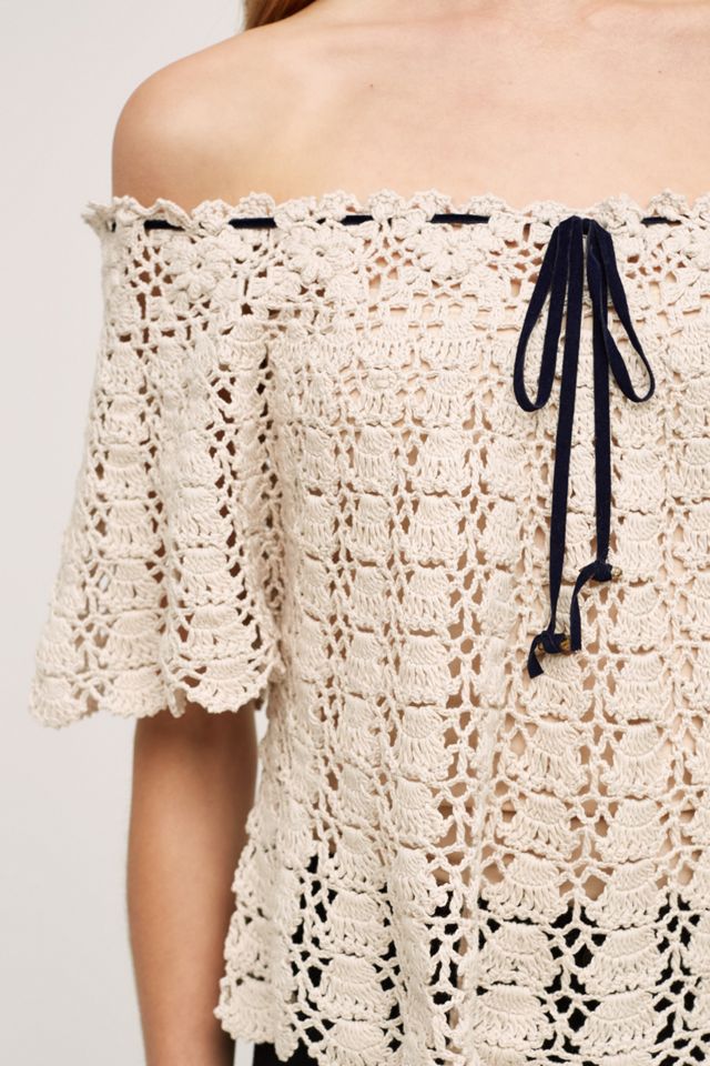 Anaelle Crochet Off-The-Shoulder Pullover #3