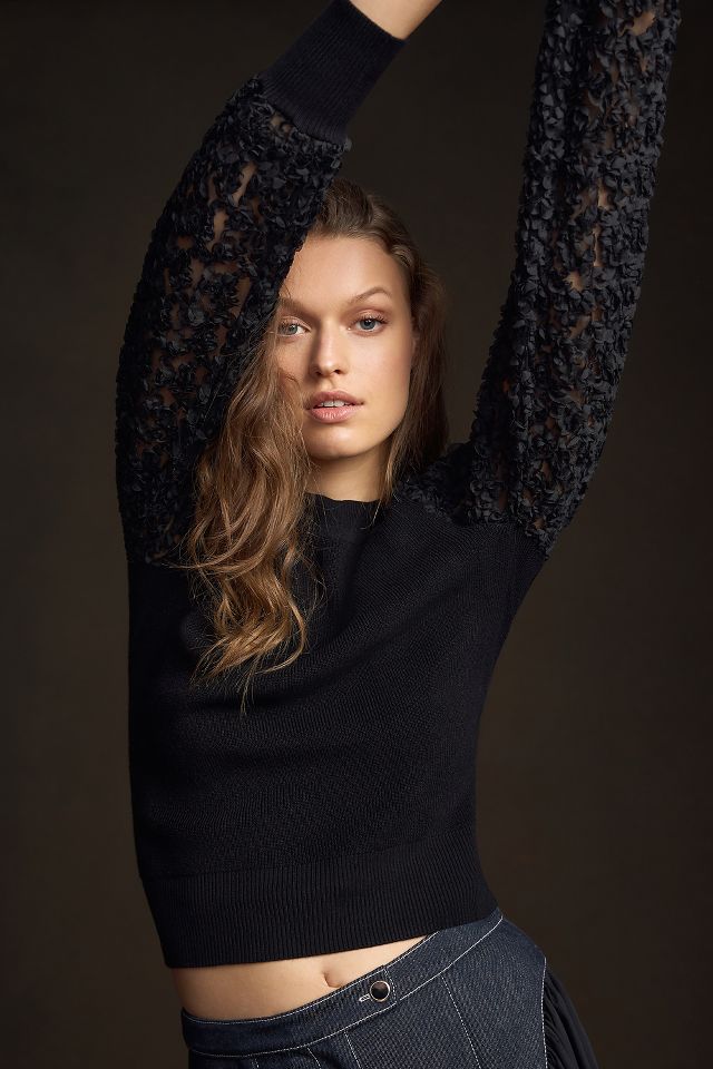 Embellished 2025 sleeve sweater