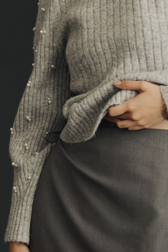 Maeve Pearl-Embellished Sweater #1