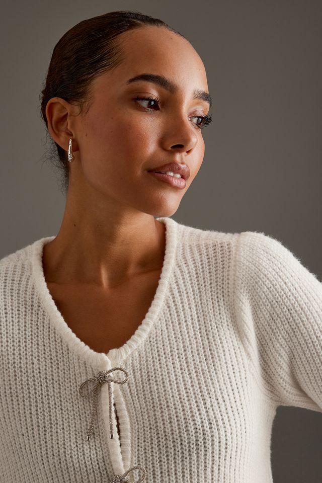 Maeve Kurzarm Strickjacke mit Schleife #4