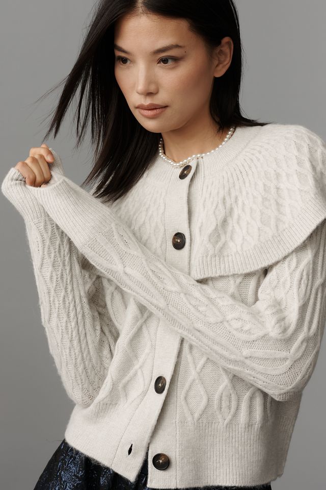 Design History Cable-Knit Cape Cardigan Sweater #3