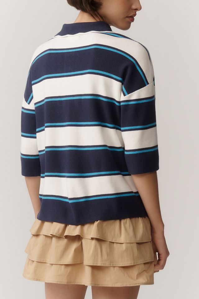 Maeve Boxy Scalloped Polo Shirt #2
