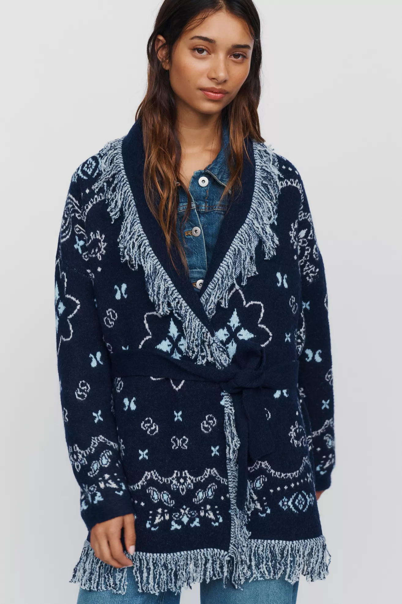 Pilcro Bandana Wrap Cardigan