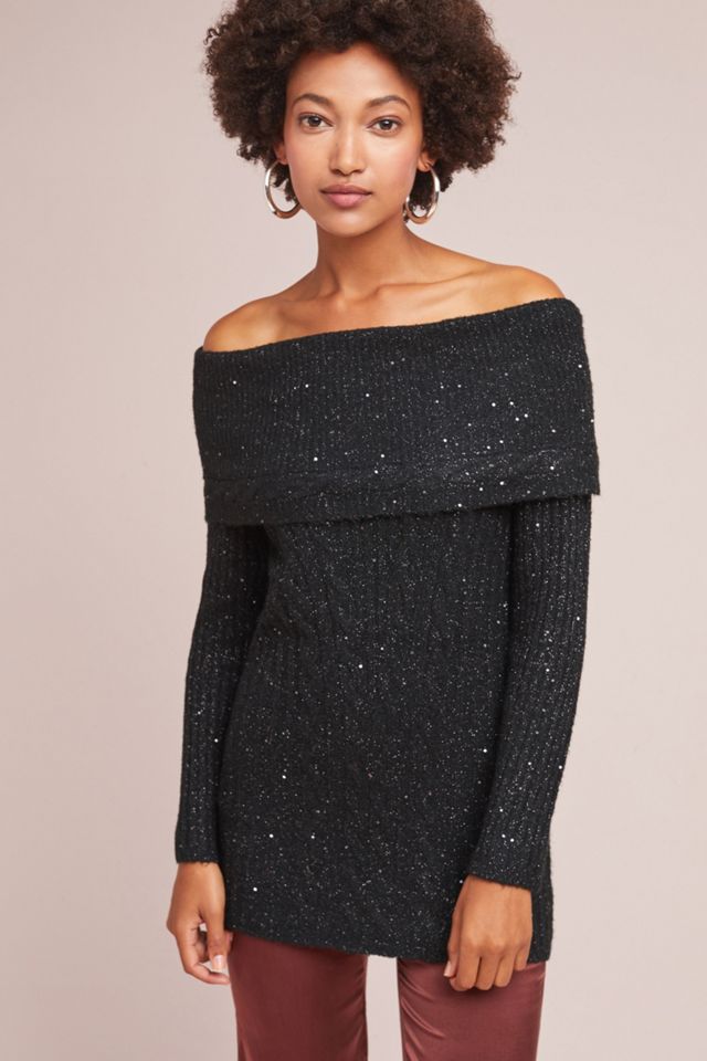 Sparkle Off-The-Shoulder Pullover #1