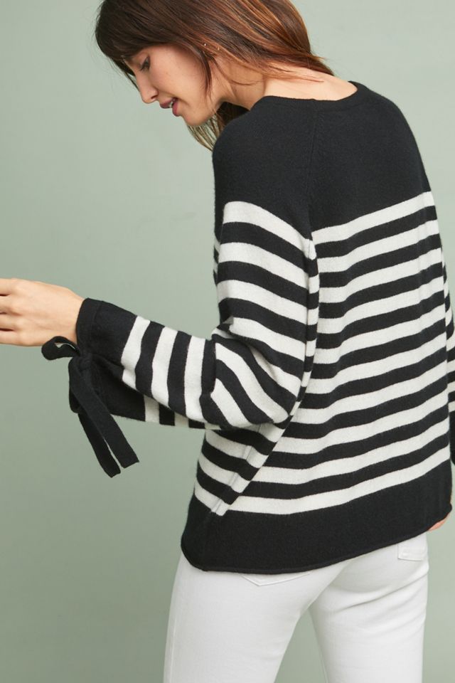 Cacey Striped Cashmere Pullover #1