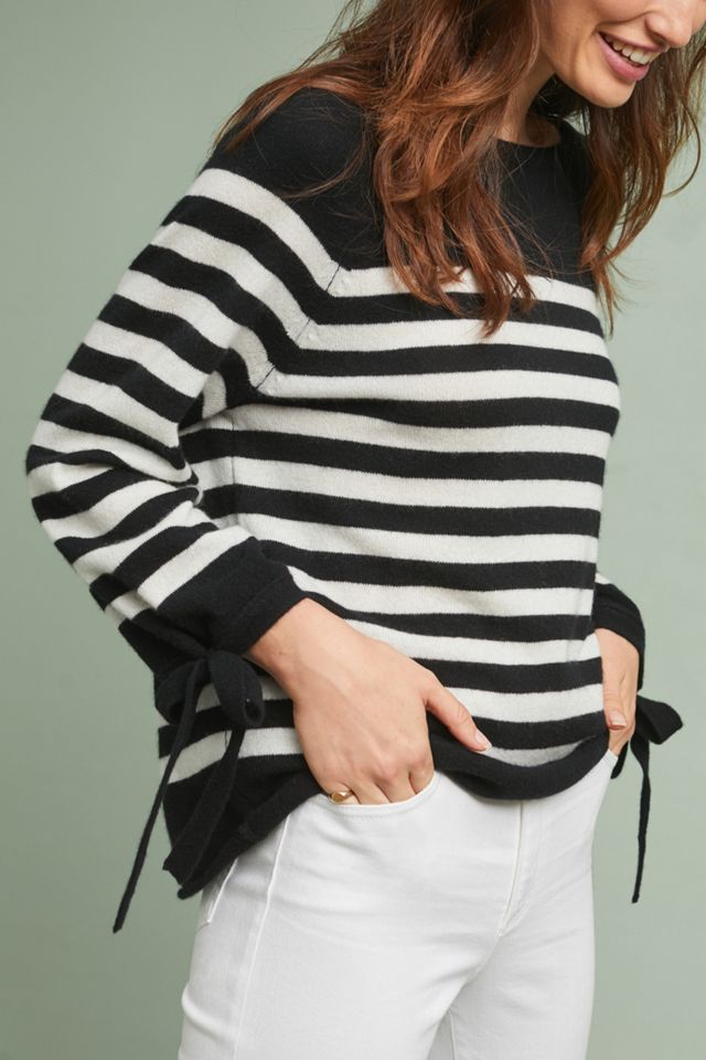 Cacey Striped Cashmere Pullover #2