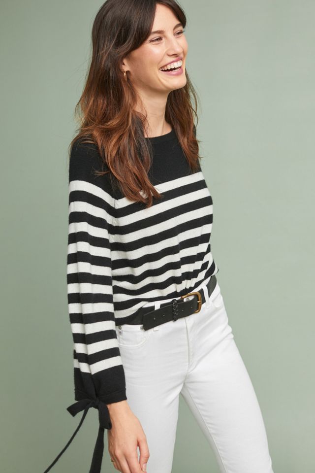 Cacey Striped Cashmere Pullover