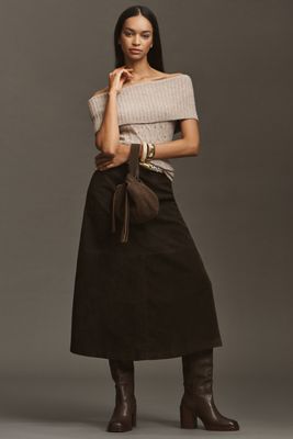 Maeve Long-Sleeve Off-The-Shoulder Sheer Top