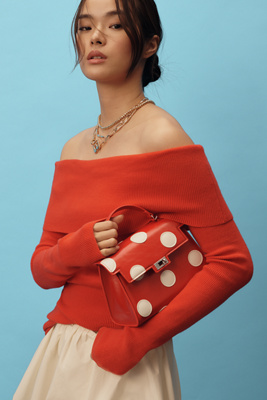 Shop Bishop + Young Blaine Off-the-shoulder Sweater In Red