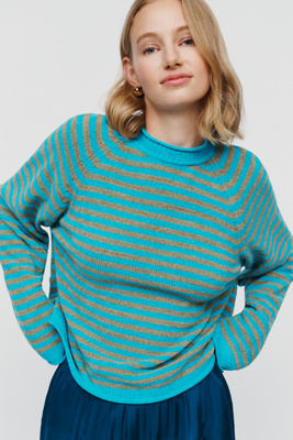 American Vintage Ekewood 100% Cotton Striped Sweater by Anthropologie
