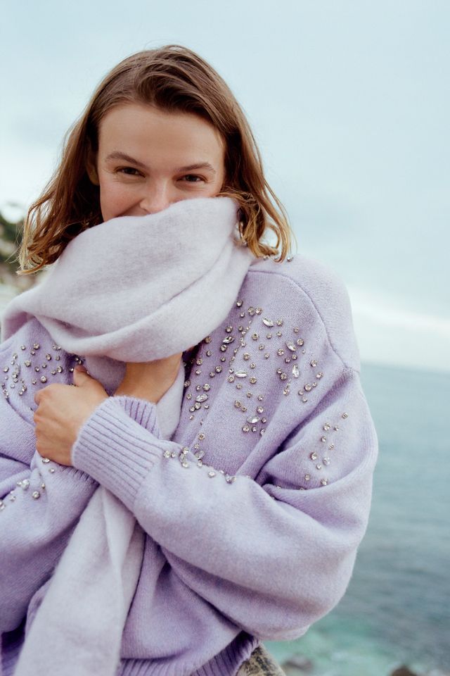 Pilcro Mock-Neck Embellished Sweater #1