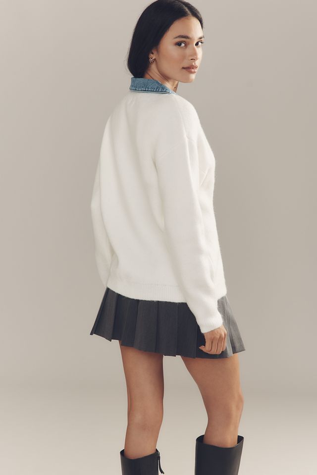 Maeve Denim Polo Sweater #3
